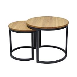 CONTINI Ensemble de 2 tables basses rondes