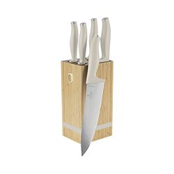 Berlinger Haus Set de 5 couteaux crème mat avec bloc à couteaux Sahara Collection