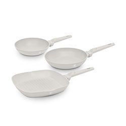 Berlinger Haus Set de 3 poêles à frire crème mat Ø 20/24/28cm, Sahara Collection