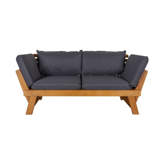 CONTINI Sofa 2 places avec coussins anthracite Eucalyptus
