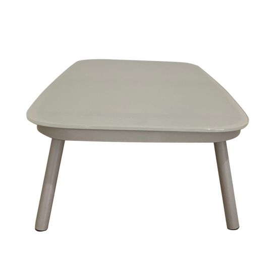 CONTINI Soma Tisch aus Aluminium 120x70x32cm, 10mm Hartglas
