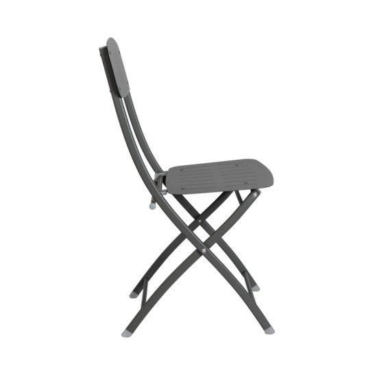 CONTINI Table de jardin 110x70cm avec 4 chaises métal anthracite