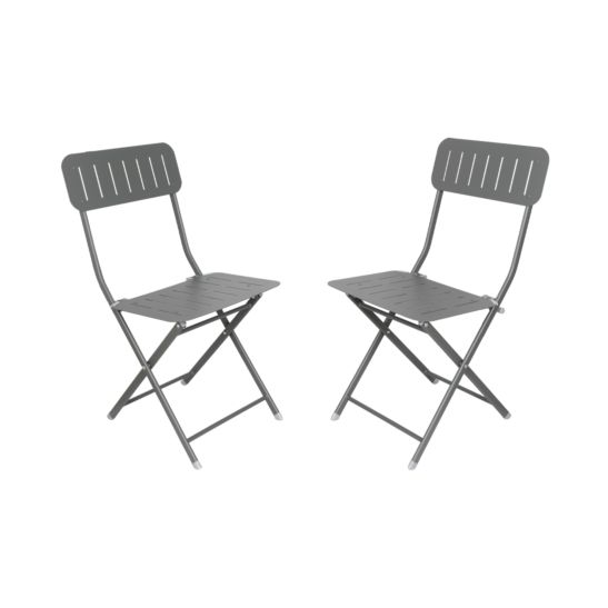 CONTINI Set de 2 chaises en métal anthracite