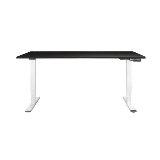 Contini Table de bureau réglable en hauteur 160 x 80cm noir / châssis blanc