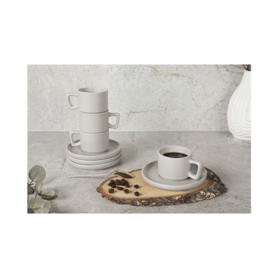 Berlinger Haus Set de service pour 4 espressos 100ml crème mat, Sahara Collection